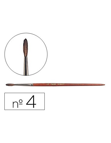 PINCELES ACUARELA LIDERPAPEL N. 4 VIROLA CROMADA PELO ENGOMADO