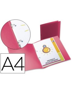 CARPETA LIDERPAPEL 2 ANILLAS REDONDAS MINI 15 MM 49070 POLIPROPILENO DIN A4 ROJO TRANSLUCIDO