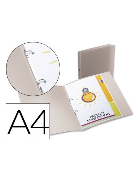 CARPETA LIDERPAPEL 2 ANILLAS REDONDAS MINI 15 MM 49074 POLIPROPILENO DIN A4 TRANSPARENTE