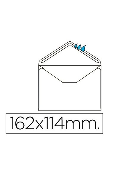 SOBRE LIDERPAPEL N.21 BLANCO C6 114X162 MM ENGOMADO SOLAPA DE PICO CAJA DE 500 UNIDADES