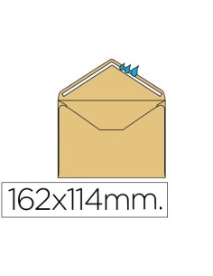 SOBRE LIDERPAPEL N.23 CREMA C6 114X162 MM ENGOMADO SOLAPA DE PICO CAJA DE 500 UNIDADES