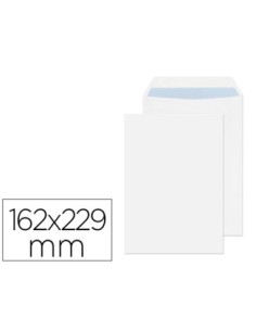 SOBRE LIDERPAPEL BOLSA N.16 BLANCO C5 162X229 MM TIRA DE SILICONA CAJA DE 500 UNIDADES