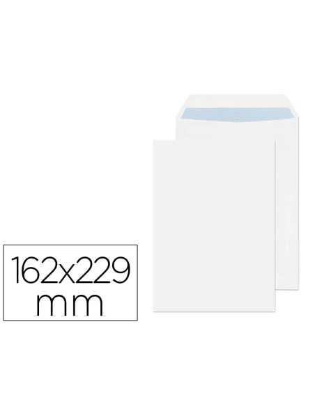 SOBRE LIDERPAPEL BOLSA N.16 BLANCO C5 162X229 MM TIRA DE SILICONA CAJA DE 500 UNIDADES