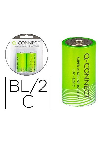 PILA Q-CONNECT ALCALINA C BLISTER DE 2 UNIDADES