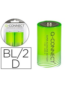 PILA Q-CONNECT ALCALINA D BLISTER DE 2 UNIDADES