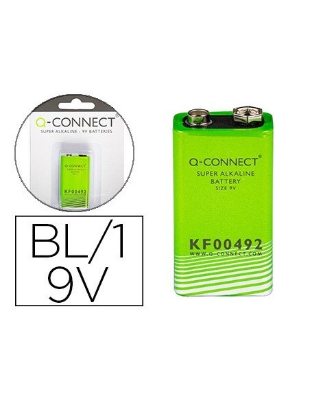 PILA Q-CONNECT ALCALINA 9V BLISTER CON 1 UNIDAD