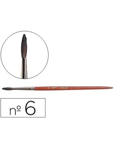 PINCELES ACUARELA LIDERPAPEL N. 6 VIROLA CROMADA PELO ENGOMADO