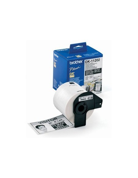 ETIQUETA ADHESIVA BROTHER DK11202 -TAMAÑO 62X100 MM PARA IMPRESORAS DE ETIQUETAS QL -300 ETIQUETAS-