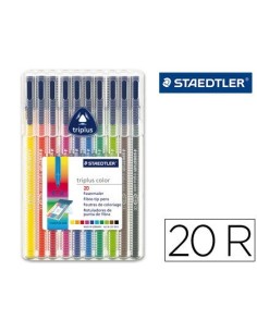 ROTULADOR STAEDTLER TRIPLUS COLOR 323 ESTUCHE DE 20 UNIDADES COLORES SURTIDOS