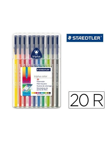 ROTULADOR STAEDTLER TRIPLUS COLOR 323 ESTUCHE DE 20 UNIDADES COLORES SURTIDOS