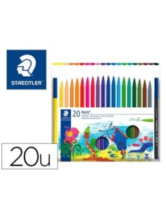 ROTULADOR STAEDTLER NORIS CLUB SLIM ESTUCHE CARTON 80% RECICLADO DE 20 UNIDADES COLORES SURTIDOS
