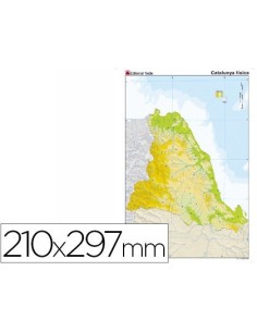 MAPA MUDO COLOR DIN A4 CATALUÑA FISICO