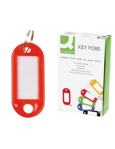 LLAVERO PORTAETIQUETAS Q-CONNECT EXPOSITOR DE 100 UNIDADES ROJO