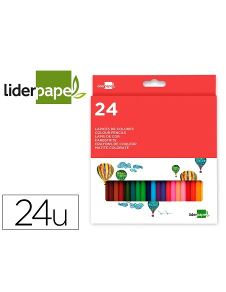 LAPICES DE COLORES LIDERPAPEL CAJA DE 24 COLORES