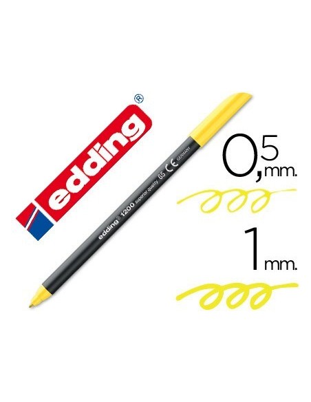 ROTULADOR EDDING PUNTA FIBRA 1200 AMARILLO NEON N.65 PUNTA DE FIBRA 0,5 MM
