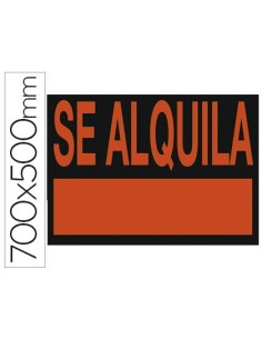 CARTEL PLASTICO "SE ALQUILA" ROJO FLUORESCENTE 700X500 MM