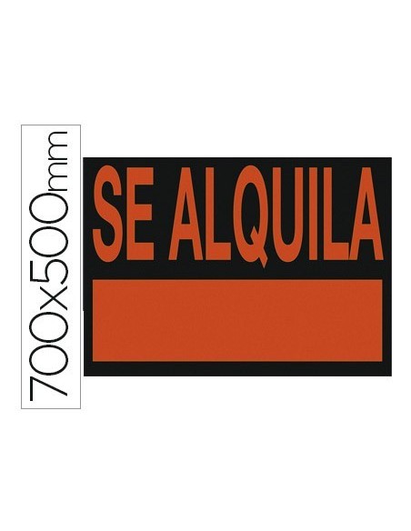 CARTEL PLASTICO "SE ALQUILA" ROJO FLUORESCENTE 700X500 MM