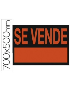 CARTEL PLASTICO "SE VENDE" ROJO FLUORESCENTE 700X500 MM