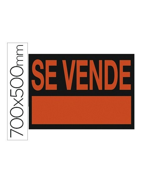 CARTEL PLASTICO "SE VENDE" ROJO FLUORESCENTE 700X500 MM