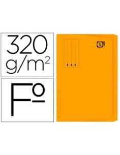 SUBCARPETA CARTULINA GIO FOLIO POCKET NARANJA CON BOLSA Y SOLAPA