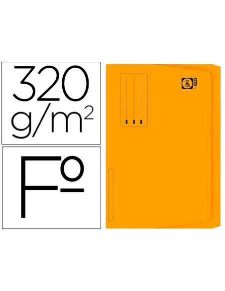 SUBCARPETA CARTULINA GIO FOLIO POCKET NARANJA CON BOLSA Y SOLAPA