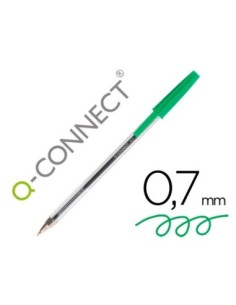 BOLIGRAFO TRANSPARENTE Q-CONNECT VERDE MEDIO KF01043
