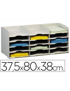 ARCHIVADOR FAST-PAPERFLOW BLOQUES SOBREPONIBLES GRIS 15 CASILLAS DIN A4