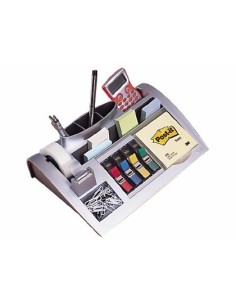 ORGANIZADOR DE SOBREMESA 3M C-50 INCLUYE BLOC DE NOTAS ROLLO DE CINTA SCOTCH 4 DISPENSADORES DE BANDERITAS