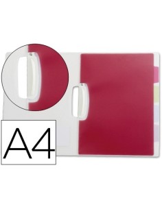 CARPETA LIDERPAPEL DOSSIER PINZA LATERAL POLIPROPILENO DIN A4 TRANSPARENTE CON SEPARADORES