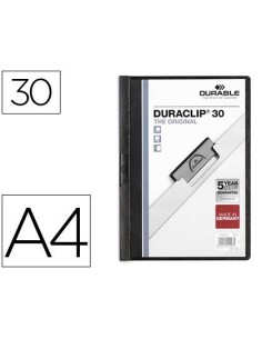 CARPETA DURACLIP DOSSIER PINZA LATERAL NEGRO CAPACIDAD 30 HOJAS
