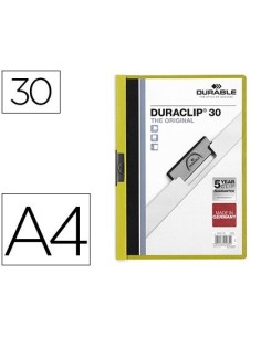 CARPETA DURACLIP DOSSIER PINZA LATERAL VERDE CAPACIDAD 30 HOJAS
