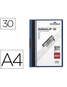 CARPETA DURACLIP DOSSIER PINZA LATERAL AZUL OSCURO CAPACIDAD 30 HOJAS
