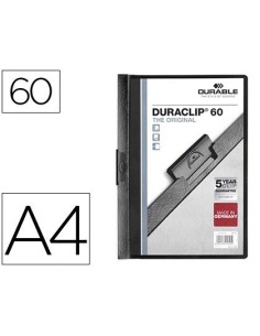 CARPETA DURACLIP DOSSIER PINZA LATERAL NEGRO CAPACIDAD 60 HOJAS