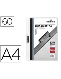 CARPETA DURACLIP DOSSIER PINZA LATERAL BLANCO CAPACIDAD 60 HOJAS