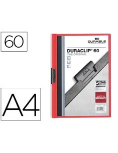 CARPETA DURACLIP DOSSIER PINZA LATERAL ROJO CAPACIDAD 60 HOJAS