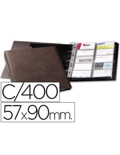 TARJETERO DURACLIP VISIFIX MARRON 20 FUNDAS PARA 400 TARJETAS TAMAÑO DIN A4 INCLUYE 12 SEPARADORES