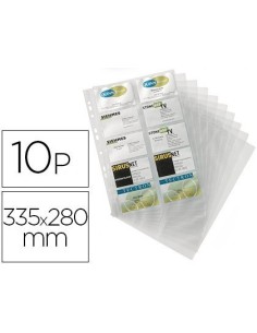 RECAMBIO FUNDAS DURACLIP PARA TARJETERO 2384 BOLSA DE 10 HOJAS CAPACIDAD 20 TARJETAS POR HOJA