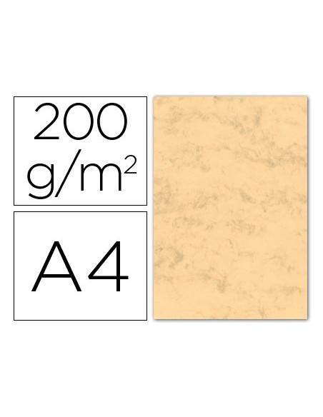 CARTULINA MARMOLEADA DIN A4 200 GR. OCRE PAQUETE DE 100 H
