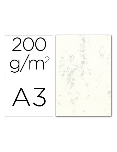 CARTULINA MARMOLEADA DIN A3 200 GR. CREMA CLARO PAQUETE DE 100 H.