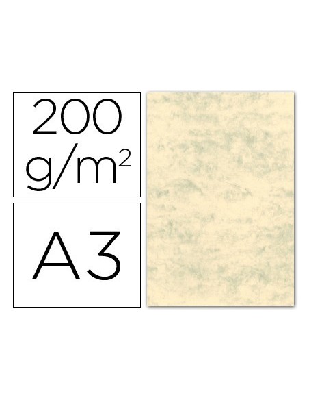 CARTULINA MARMOLEADA DIN A3 200 GR. GRIS PAQUETE DE 100 H