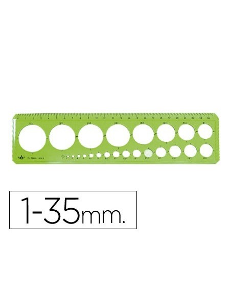 PLANTILLA CIRCULOS DOMINGO FERRER 1-35 MM PLASTICO VERDE