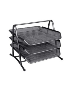 BANDEJA SOBREMESA METALICA Q-CONNECT KF00823 REJILLA NEGRA 3 BANDEJAS MOVIBLES 350X278X275 MM