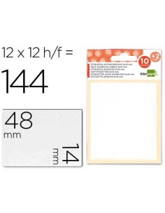 ETIQUETAS LIDERPAPEL SOBRE DE 10 H. + 2 H. OBSEQUIO 14X48 MM -10 UNIDADES POR HOJA