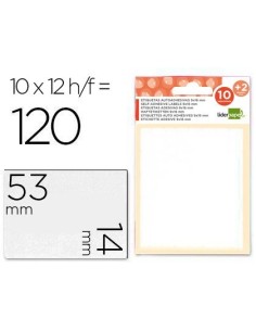 ETIQUETAS LIDERPAPEL SOBRE DE 10 H. + 2 H. OBSEQUIO 14X53 MM -10 UNIDADES POR HOJA