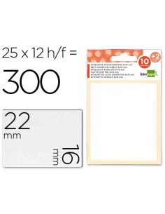 ETIQUETAS LIDERPAPEL SOBRE DE 10 H. + 2 H. OBSEQUIO 16X22 MM -25 UNIDADES POR HOJA