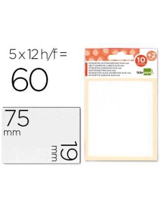 ETIQUETAS LIDERPAPEL SOBRE DE 10 H. + 2 H. OBSEQUIO 19X75 MM -5 UNIDADES POR HOJA