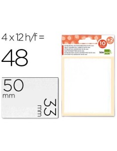 ETIQUETAS LIDERPAPEL SOBRE DE 10 H. + 2 H. OBSEQUIO 33X50 MM -4 UNIDADES POR HOJA