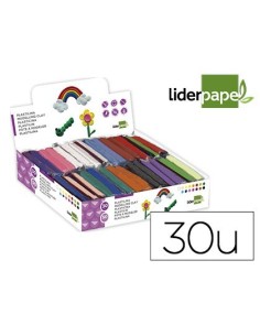PLASTILINA LIDERPAPEL EN BARRAS DE 50 GRAMOS CAJA DE 30 UNIDADES COLORES SURTIDOS