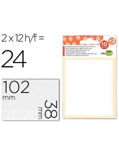 ETIQUETAS LIDERPAPEL SOBRE DE 10 H. + 2 H. OBSEQUIO 38X102 MM -2 UNIDADES POR HOJA