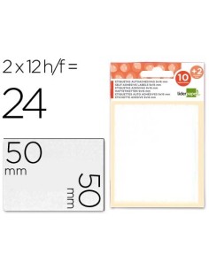 ETIQUETAS LIDERPAPEL SOBRE DE 10 H. + 2 H. OBSEQUIO 50X50 MM -2 UNIDADES POR HOJA